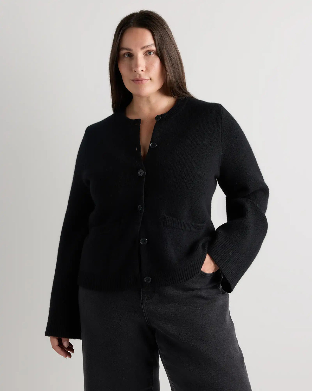 Mongolian Cashmere Structured Cardigan