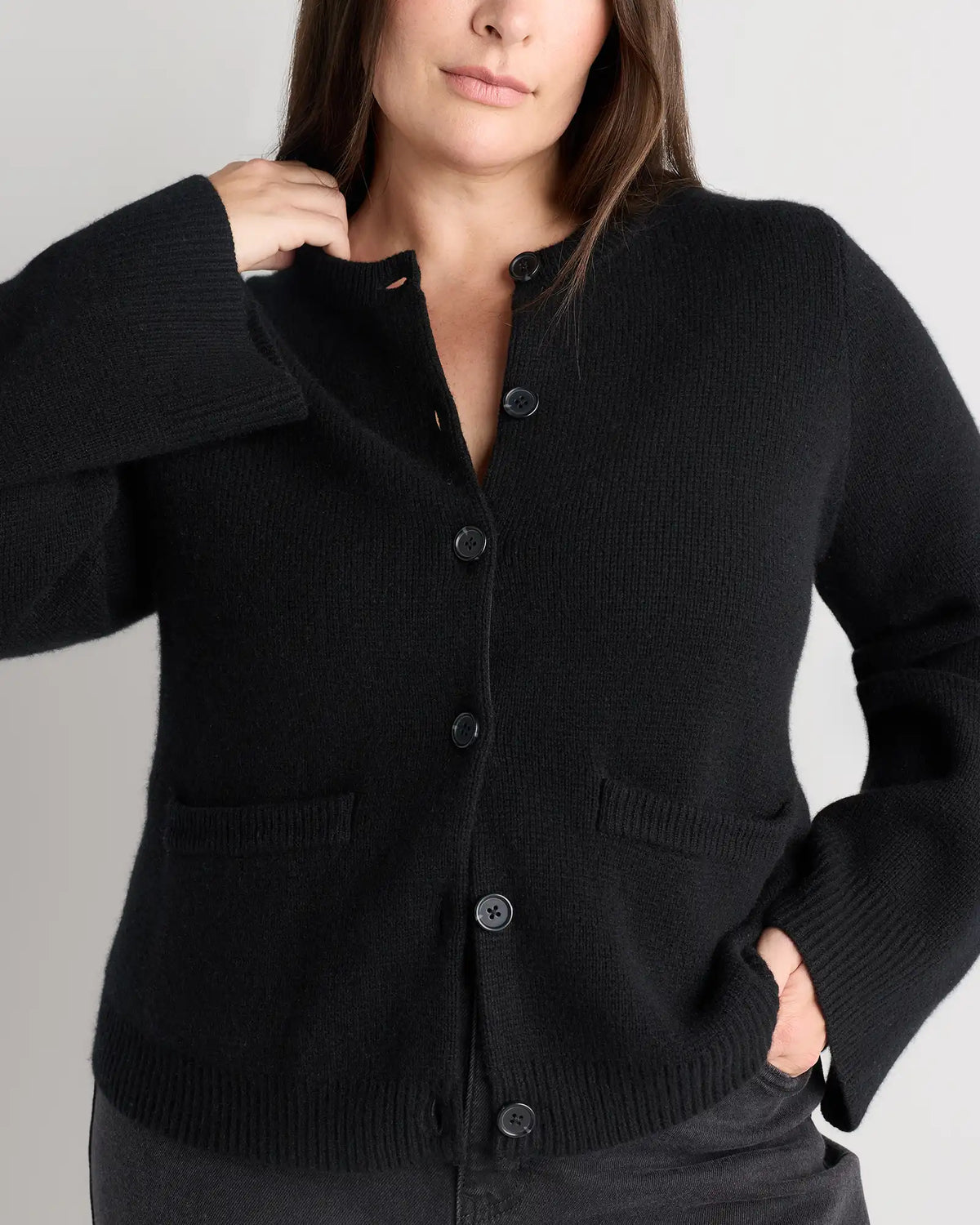 Mongolian Cashmere Structured Cardigan