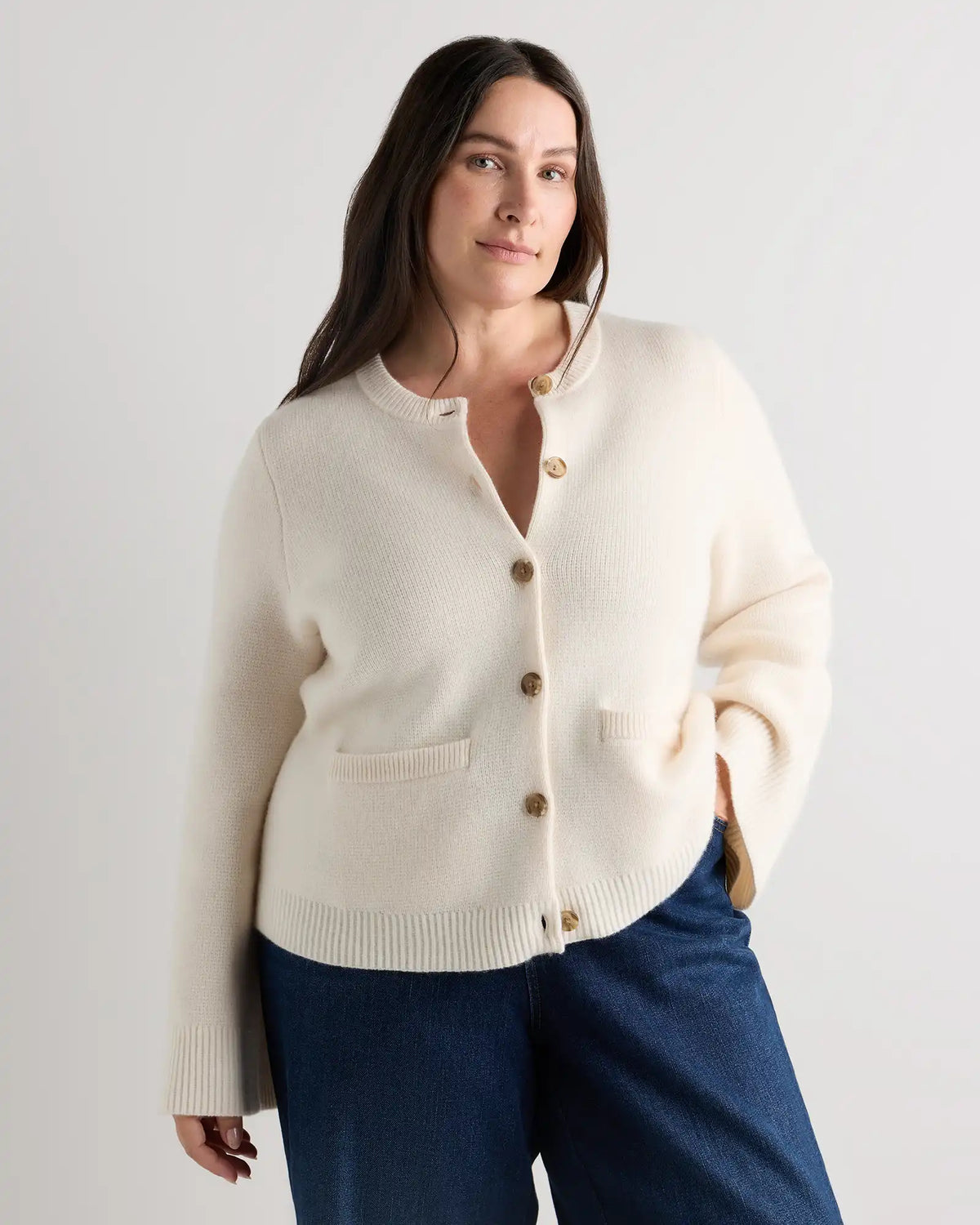 Mongolian Cashmere Structured Cardigan