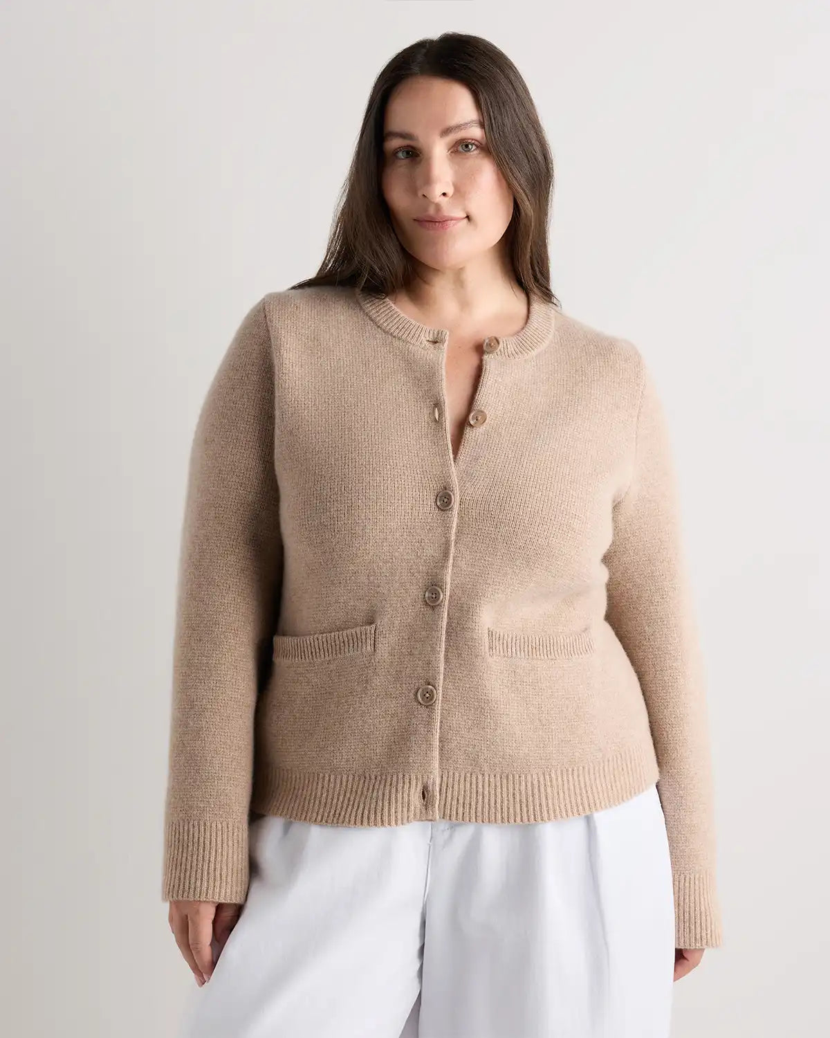 Mongolian Cashmere Structured Cardigan