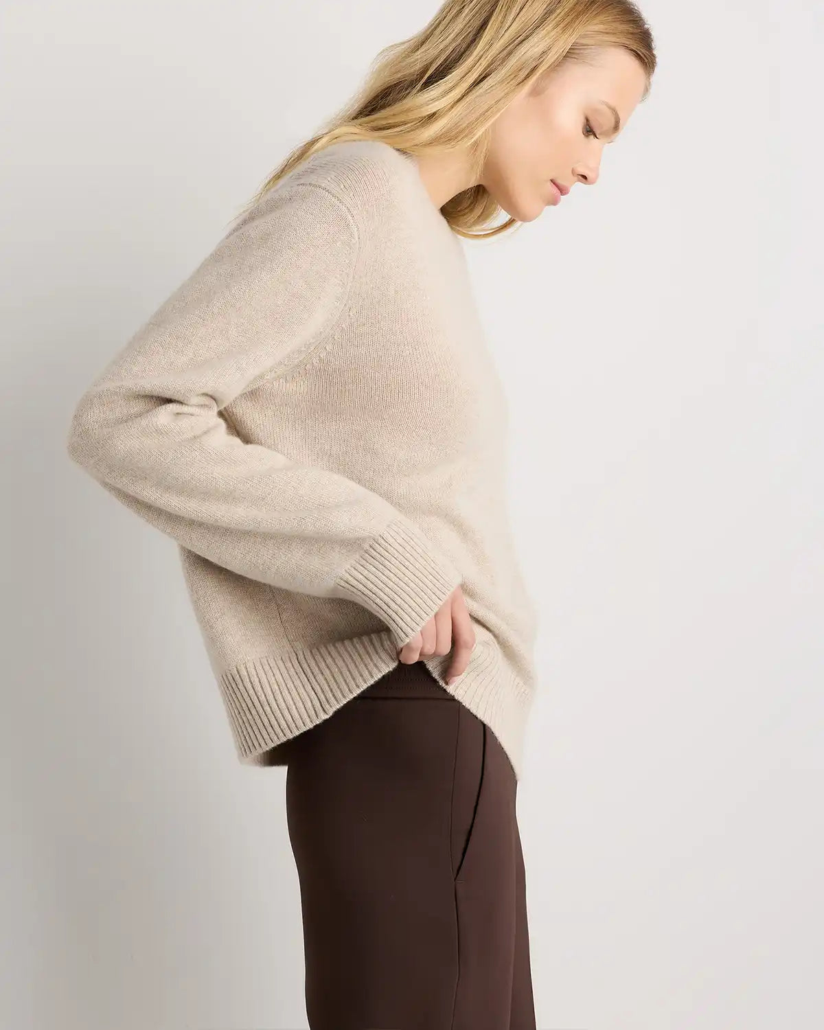 Mongolian Cashmere Oversized Crewneck Sweater