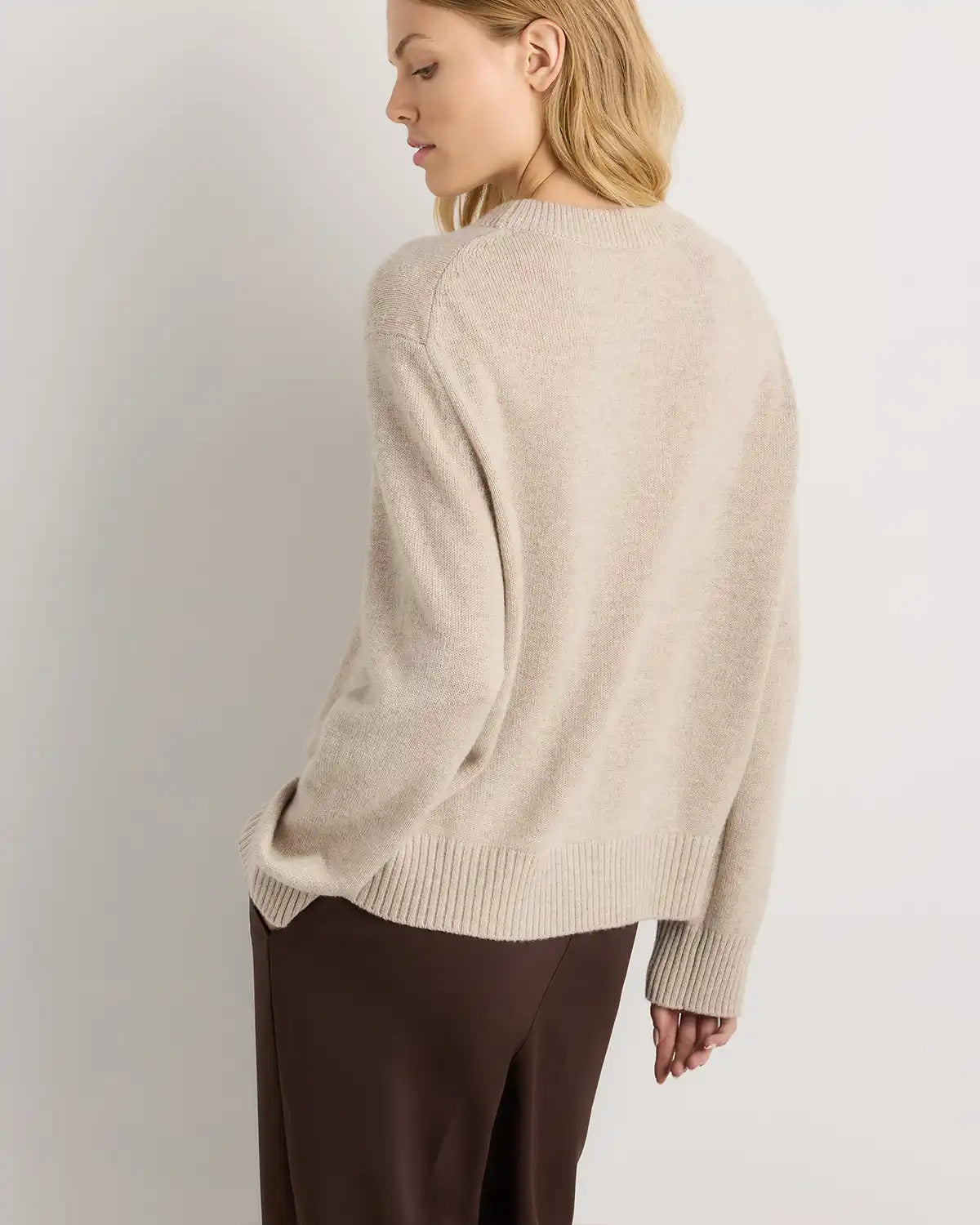 Mongolian Cashmere Oversized Crewneck Sweater