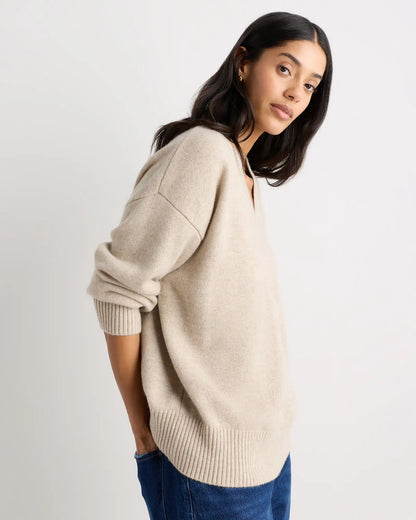 Mongolian Cashmere Oversized V-Neck Sweater