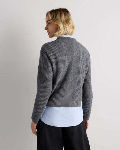 Lightweight Baby Alpaca Relaxed Ribbed Crewneck