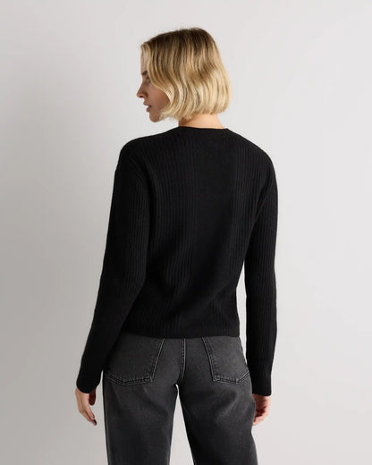 Lightweight Baby Alpaca Relaxed Ribbed Crewneck