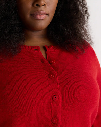 Mongolian Cashmere Cropped Crew Cardigan