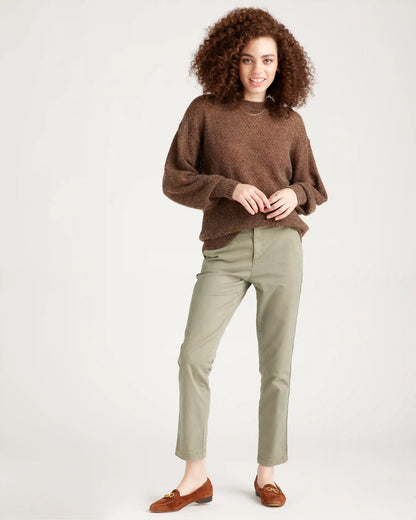 Baby Alpaca-Wool Diamond Stitch Crew