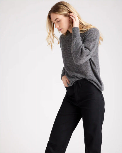 Baby Alpaca-Wool Diamond Stitch Crew