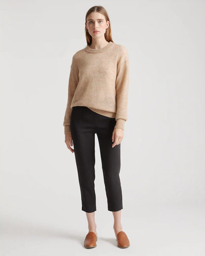 Baby Alpaca-Wool Diamond Stitch Crew
