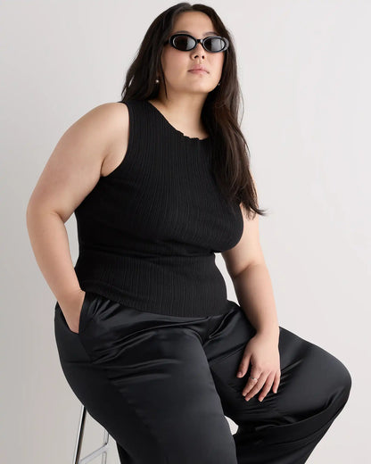 Cotton Cashmere Ribbed Tank