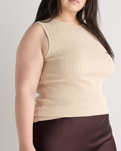 Cotton Cashmere Ribbed Tank