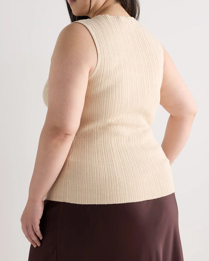 Cotton Cashmere Ribbed Tank