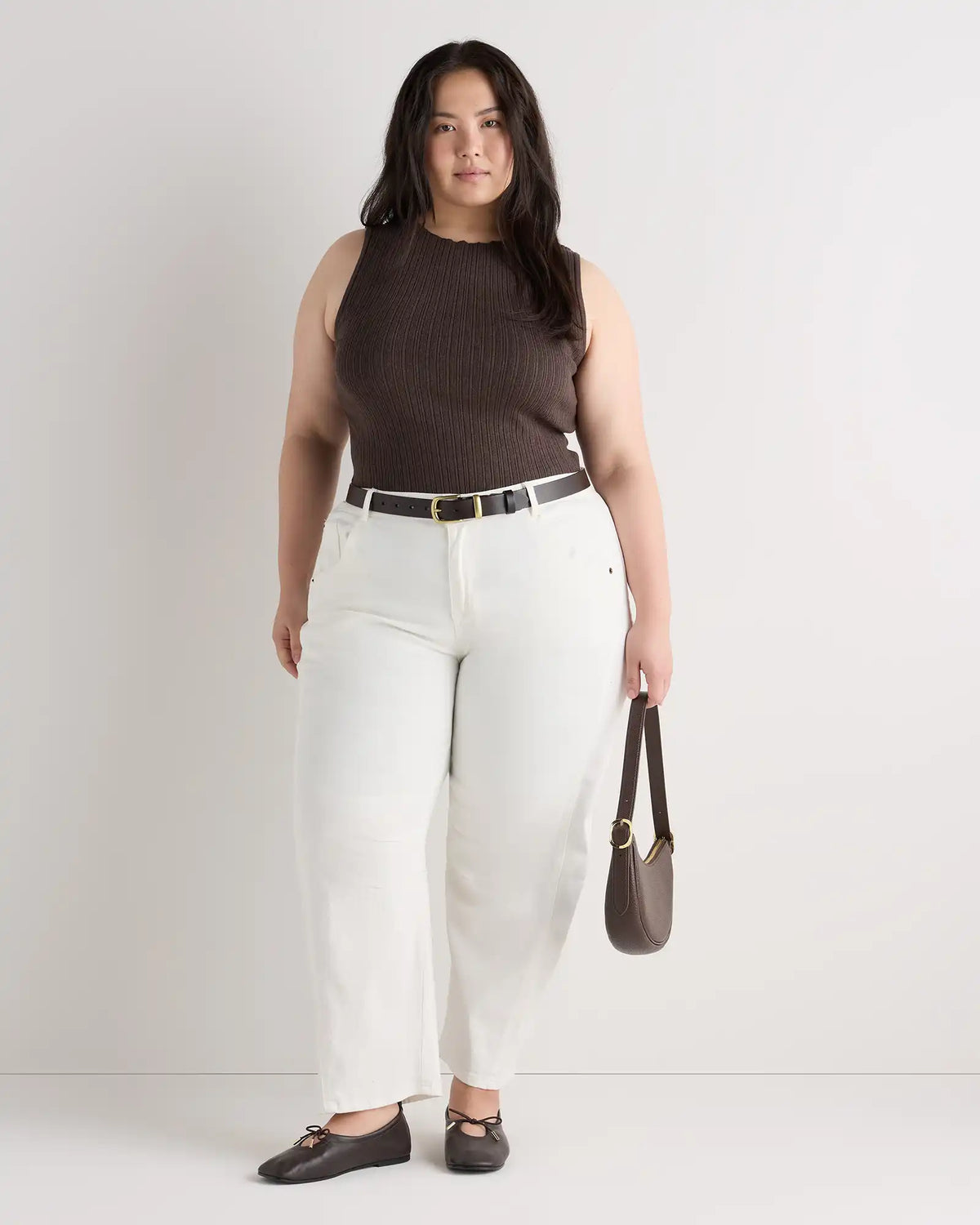 Cotton Cashmere Ribbed Tank