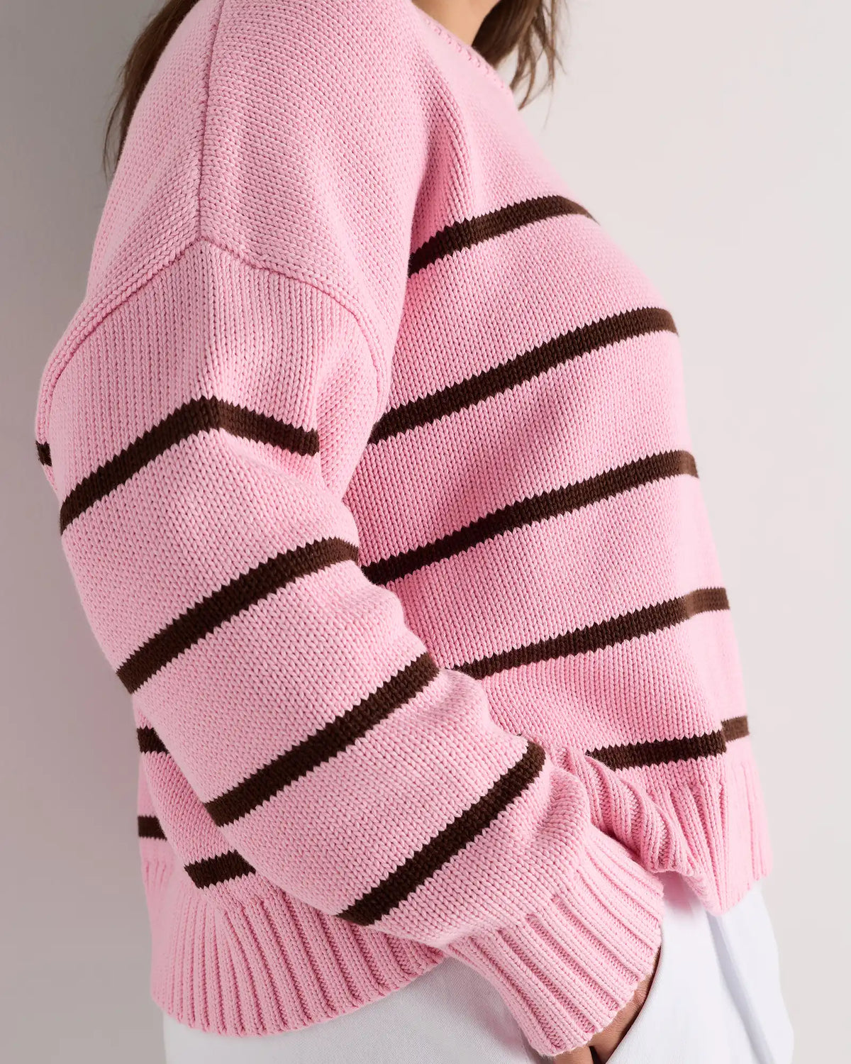 100% Organic Cotton Striped Crew Sweater