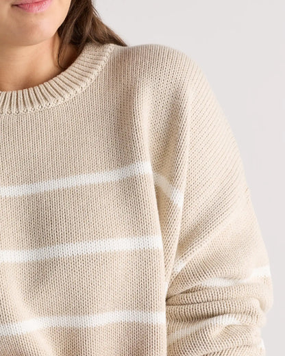 100% Organic Cotton Striped Crew Sweater