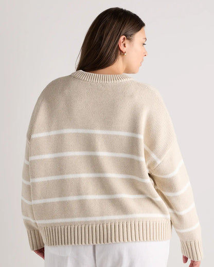100% Organic Cotton Striped Crew Sweater