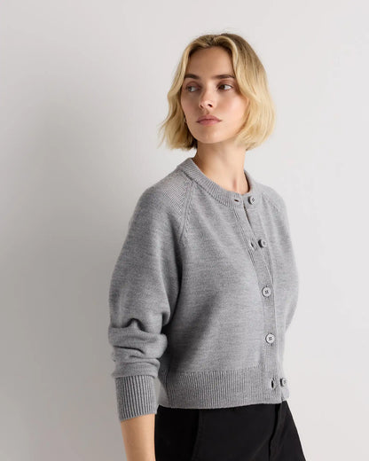 Australian Merino Wool Raglan Crewneck Cardigan