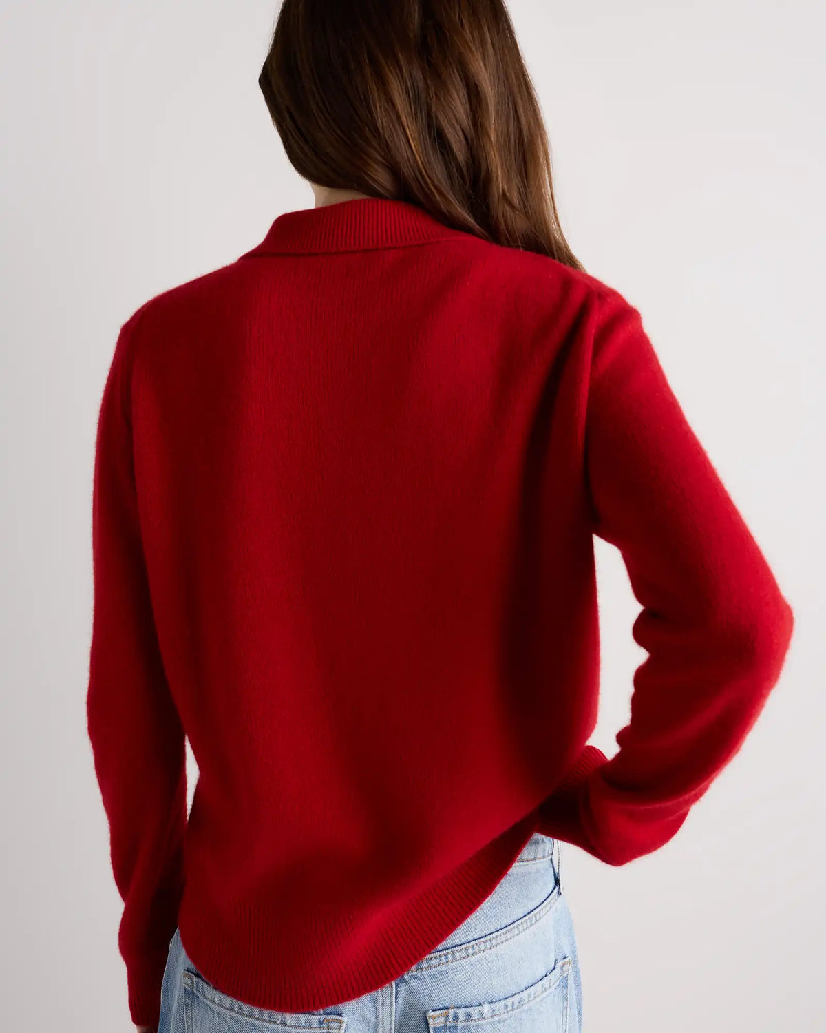 Mongolian Cashmere Button Polo Sweater