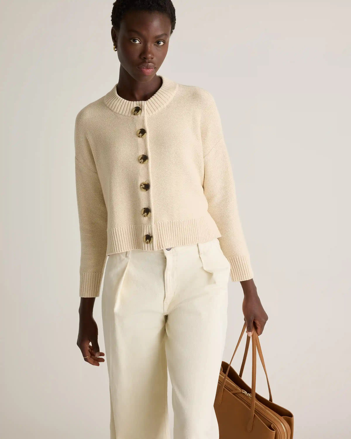 100% Organic Cotton Cropped Cardigan