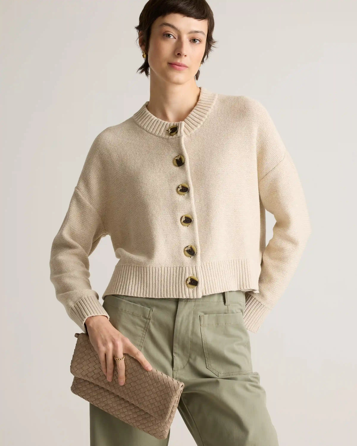 100% Organic Cotton Cropped Cardigan