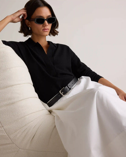Mongolian Cashmere Polo Sweater