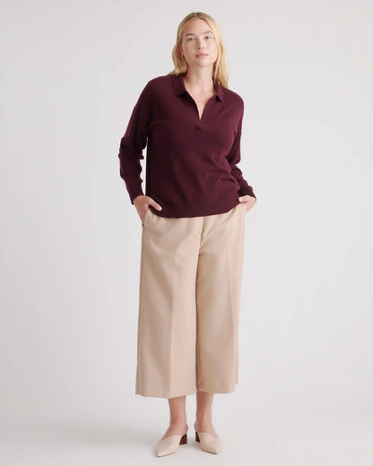 Mongolian Cashmere Polo Sweater
