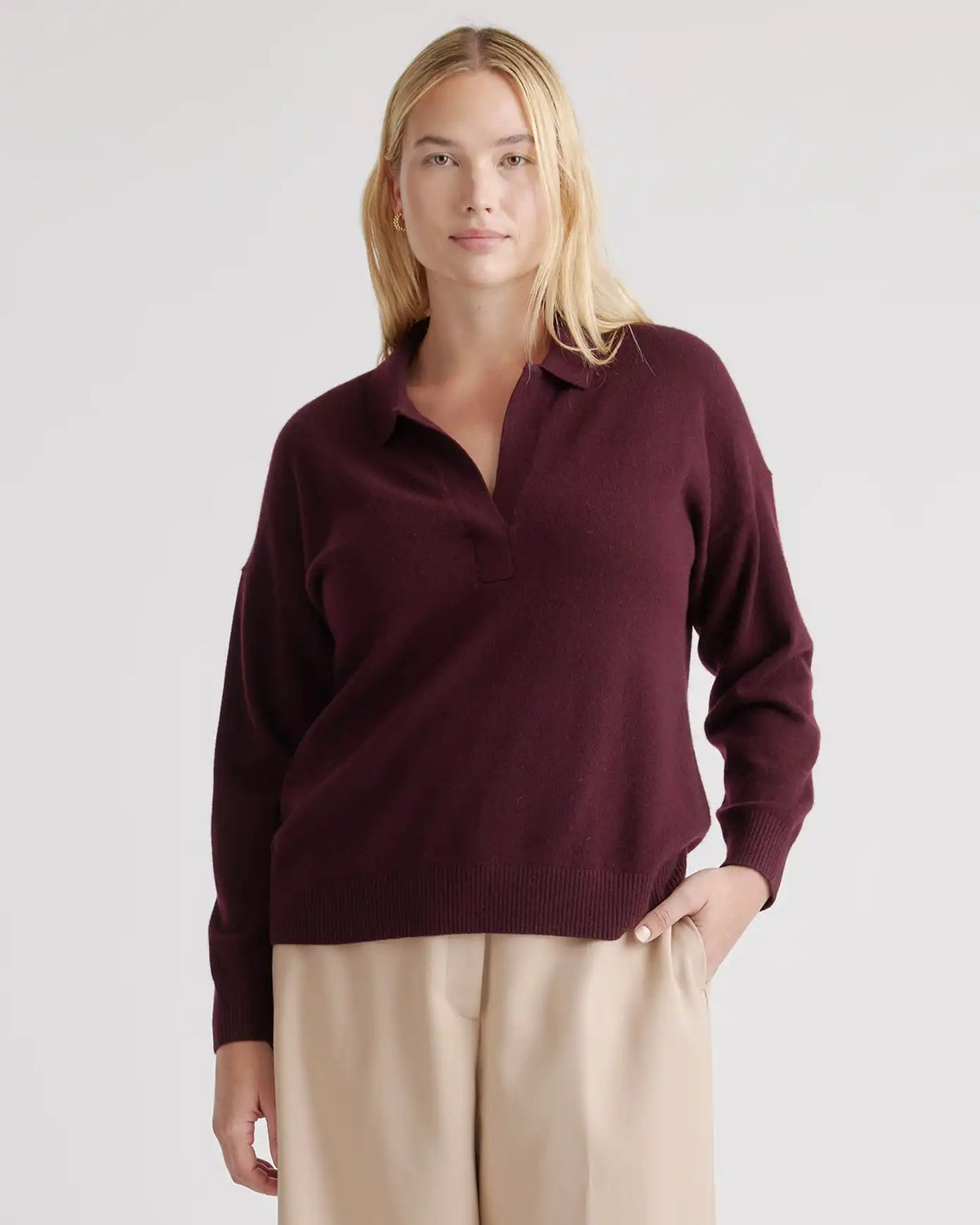 Mongolian Cashmere Polo Sweater