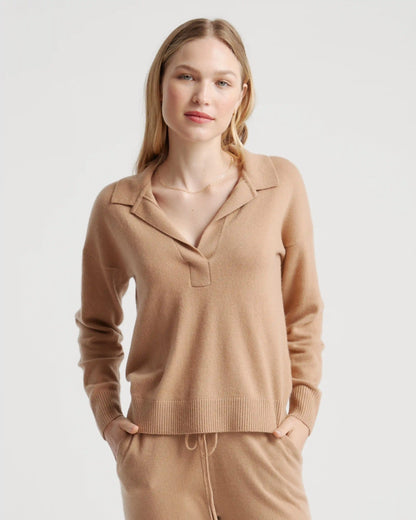 Mongolian Cashmere Polo Sweater