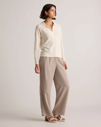 Mongolian Cashmere Polo Sweater