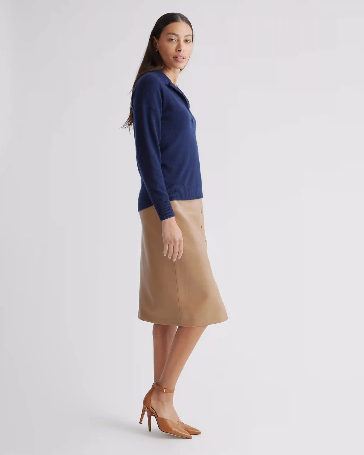 Mongolian Spring Cashmere Polo Sweater