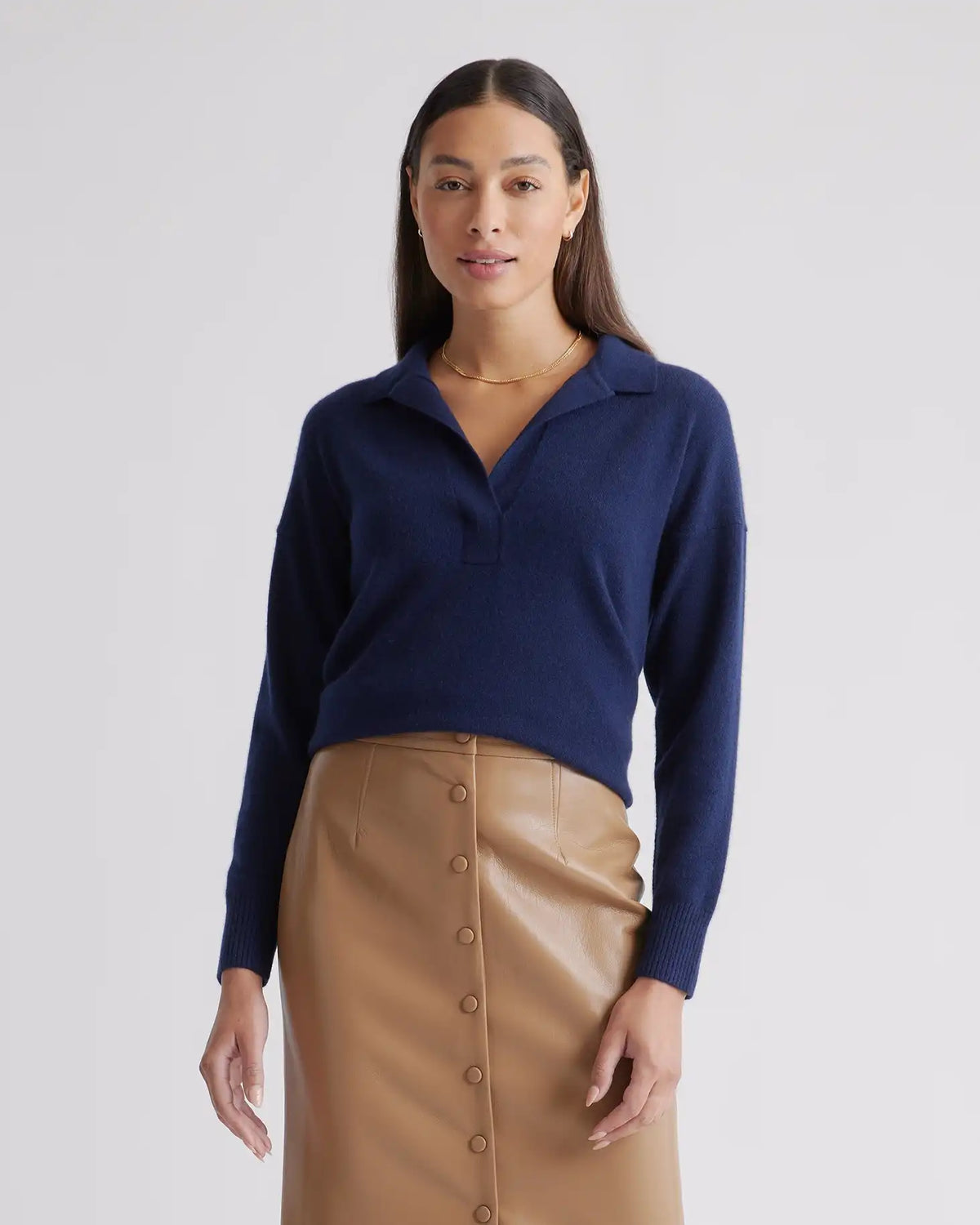 Mongolian Cashmere Polo Sweater