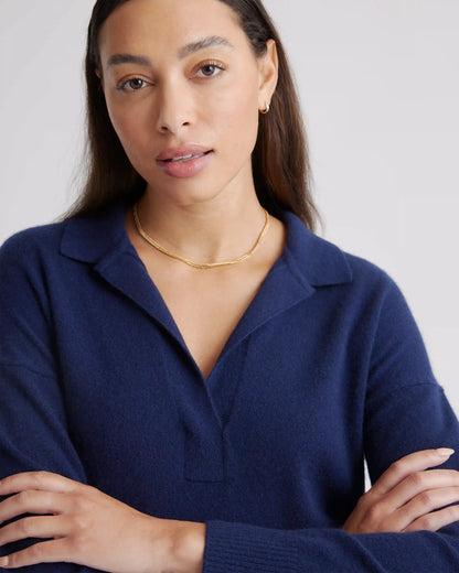 Mongolian Cashmere Polo Sweater