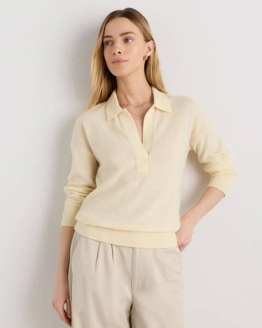 Mongolian Cashmere Polo Sweater