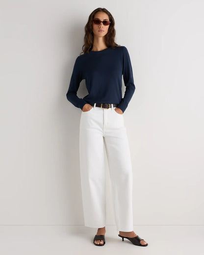 Lightweight Cotton Cashmere Crew Sweater