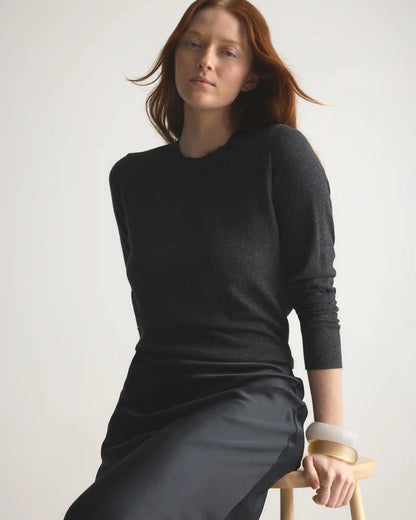 Lightweight Cotton Cashmere Crew Sweater