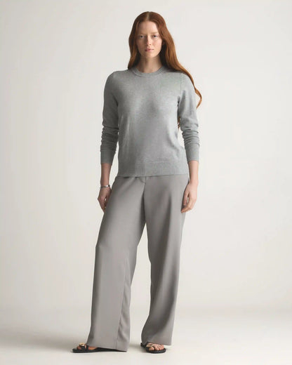 Lightweight Cotton Cashmere Crew Sweater