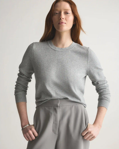 Lightweight Cotton Cashmere Crew Sweater