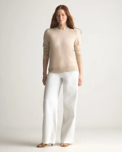 Lightweight Cotton Cashmere Crew Sweater