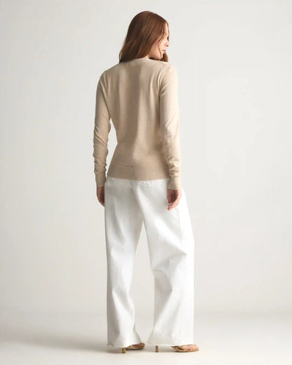 Lightweight Cotton Cashmere Crew Sweater