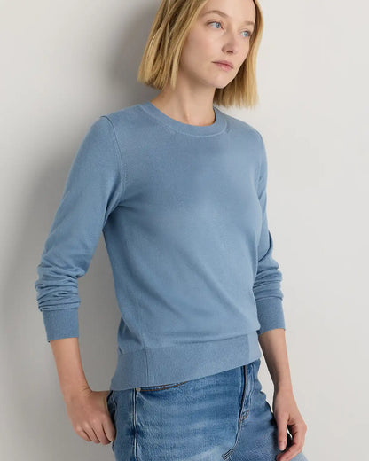 Lightweight Cotton Cashmere Crew Sweater
