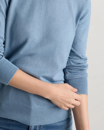 Lightweight Cotton Cashmere Crew Sweater