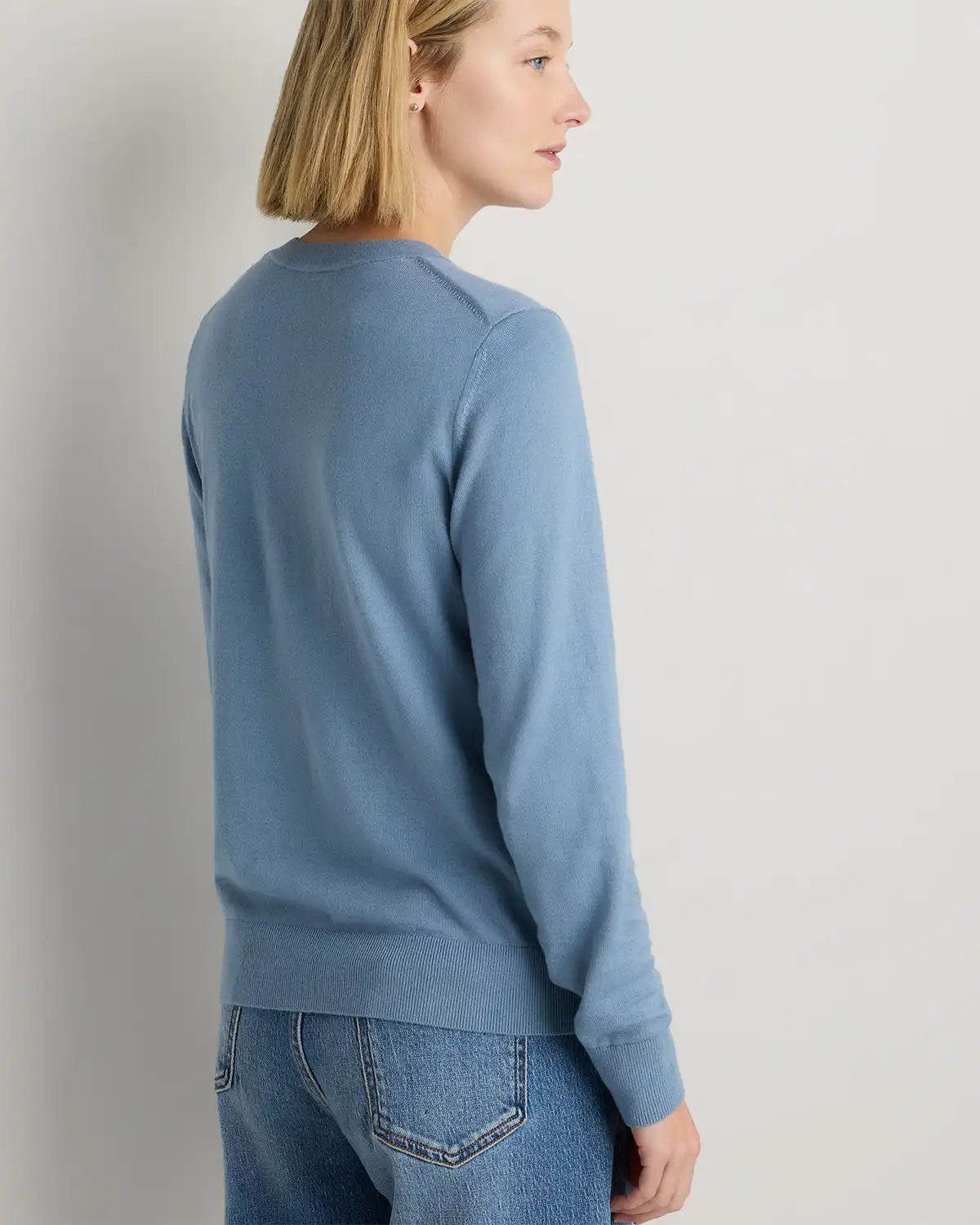 Lightweight Cotton Cashmere Crew Sweater