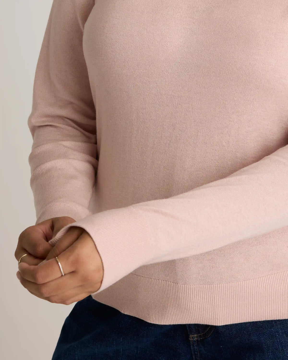 Lightweight Cotton Cashmere Crew Sweater