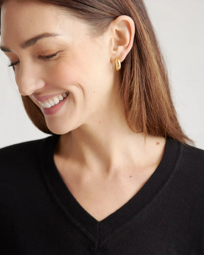 Lightweight Cotton Cashmere V-Neck Sweater