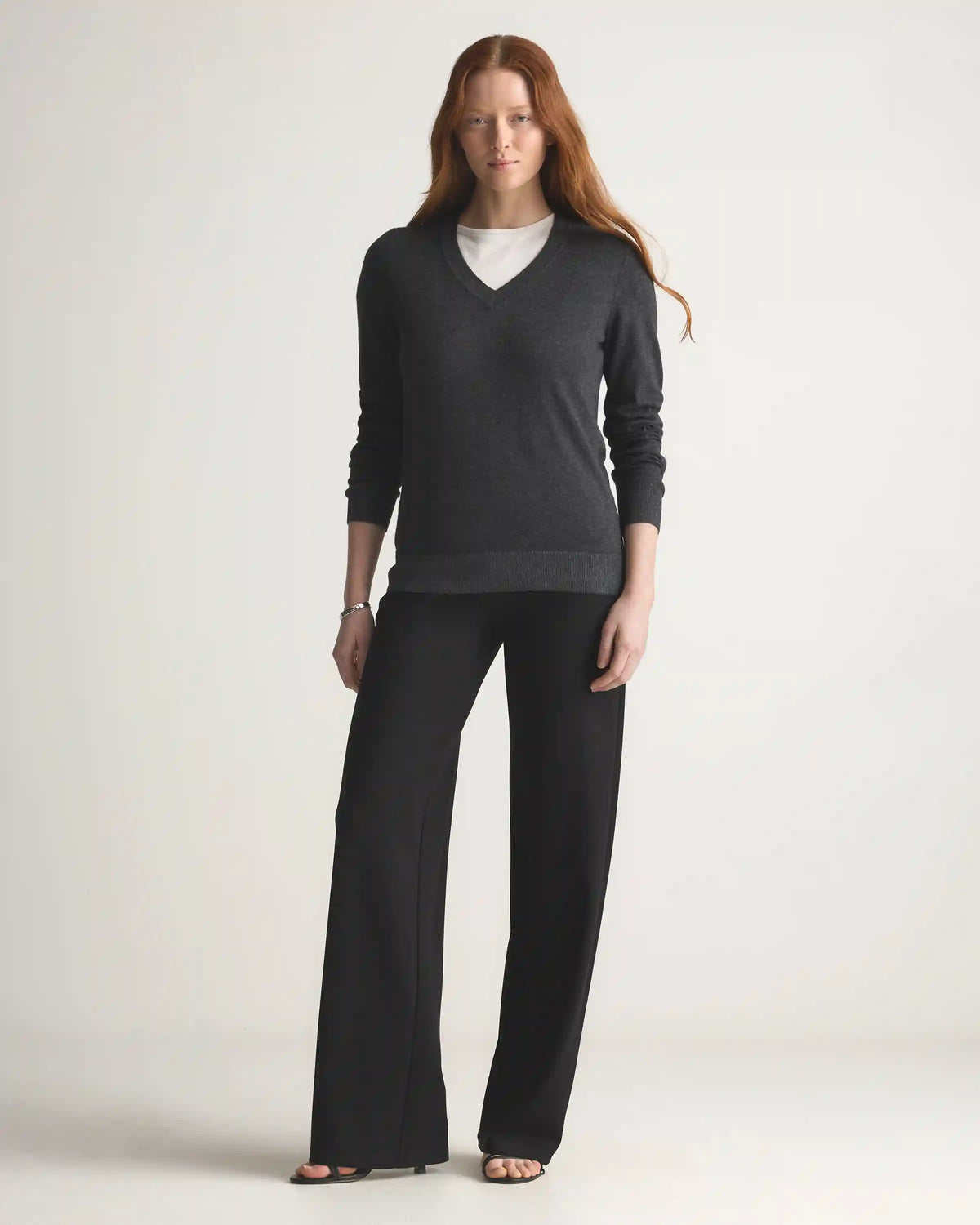 Lightweight Cotton Cashmere V-Neck Sweater