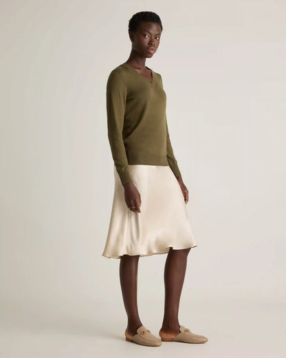 Lightweight Cotton Cashmere V-Neck Sweater