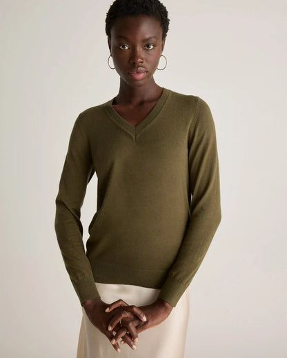 Lightweight Cotton Cashmere V-Neck Sweater