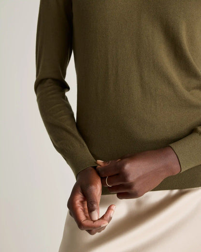 Lightweight Cotton Cashmere V-Neck Sweater
