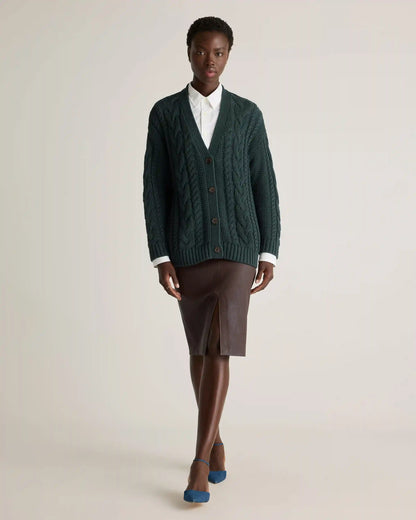 100% Organic Cotton Oversized Cable Cardigan