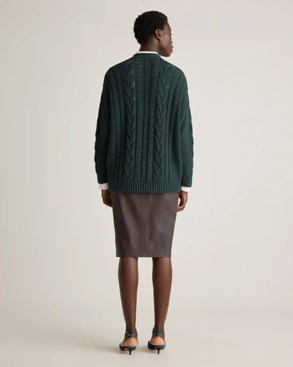 100% Organic Cotton Oversized Cable Cardigan